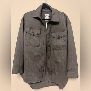 Zara Oversized Button Down Heavy Material Long Sleeved Shirt *NWT*